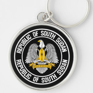 Zuid-Soedan Ronde Embleem Sleutelhanger