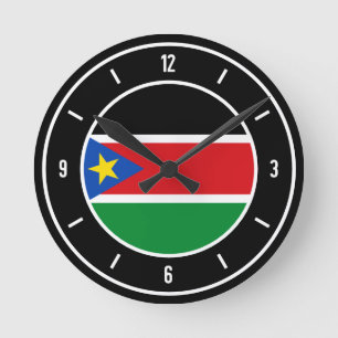 Zuid-Soedan - vlag Elegant Ronde Klok
