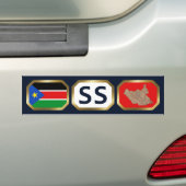Zuid-Soedan Vlag Kaart Code Bumpersticker (Op auto)