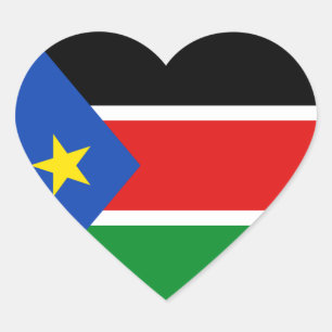 Zuid-Soedanese vlag - Heart Sticker