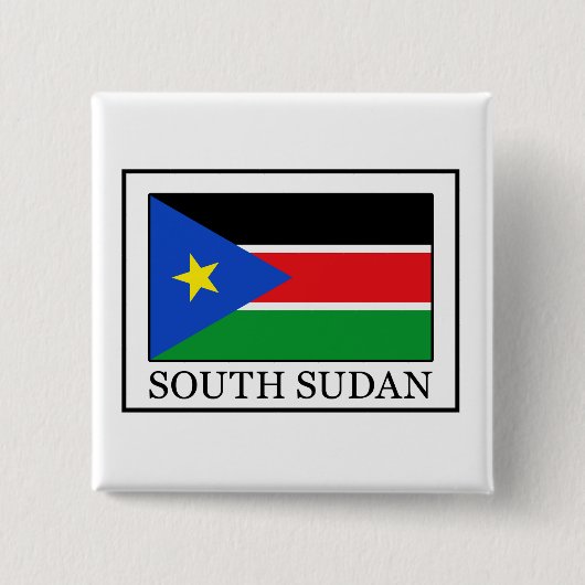 Zuid-Sudan Vierkante Button 5,1 Cm (Voorkant)