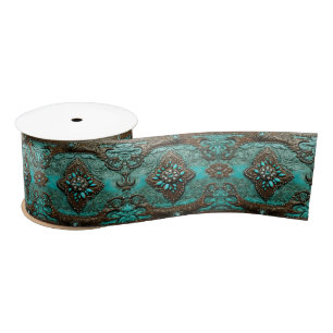 Zuid Turquoise Bruin Western Country Floral Lint