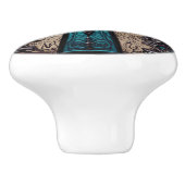 Zuid-Turquoise Westerne Land Cross Keramische Knop (Zijkant)