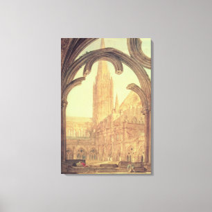 Zuid-Uitzicht van de kathedraal van Salisbury van Canvas Afdruk