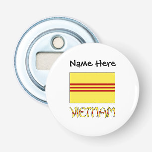 Zuid-Vietnam Vietnamese Vlag Zwart Personalisatie Button Flesopener