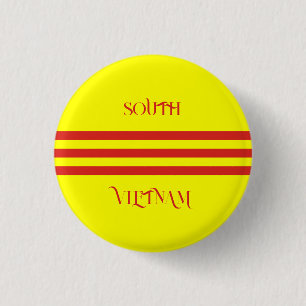 zuid - vietnam vlag ronde button 3,2 cm