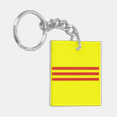 zuid - vietnam vlag sleutelhanger (Voorkant Links)