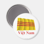 Zuid-Vietnam Wuivende Vlag met Naam in het Vietnam Magneet (Voorkant / Achterkant)