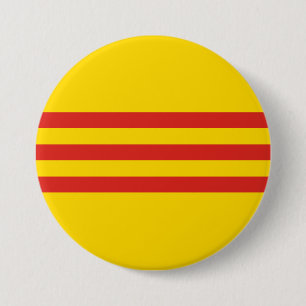 Zuid-Vietnamese vlag Ronde Button 7,6 Cm
