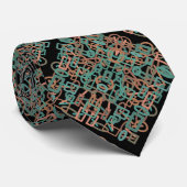 Zuid-westelijke ringweg en Turquoise Line Art Draw Stropdas (Opgerold)