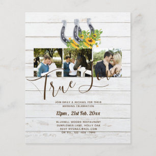 Zuidelijk land rustieke foto budget bruiloft flyer