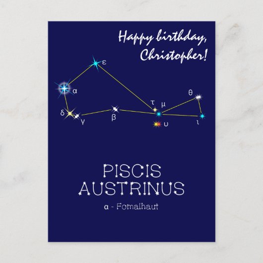 Zuidelijk sterrenbeeld Piscis Austrinus Briefkaart (Voorkant)