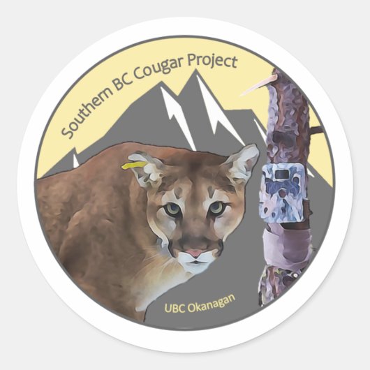 Zuidelijke BC Cougar-stickers Ronde Sticker (Voorkant)