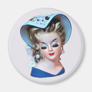 Zuidelijke Belle Head Vase Bonnet Lady met Attitud Magneet