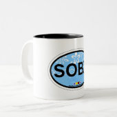 Zuidelijke buitenbanken. tweekleurige koffiemok (Voorkant links)