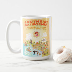 Zuidelijke Californische Cartoon Koffiemok