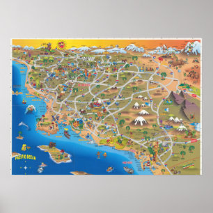 Zuidelijke Californische kaart Poster