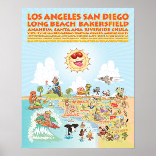 Zuidelijke Californische steden 16x20 Poster