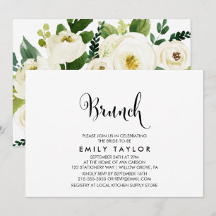 Zuidelijke Calligrafie   Floral Back Brunch Kaart