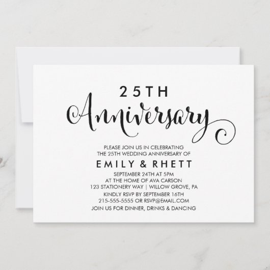 Zuidelijke Calligrafie | Jubileum van Floral Weddi Kaart (Voorkant)