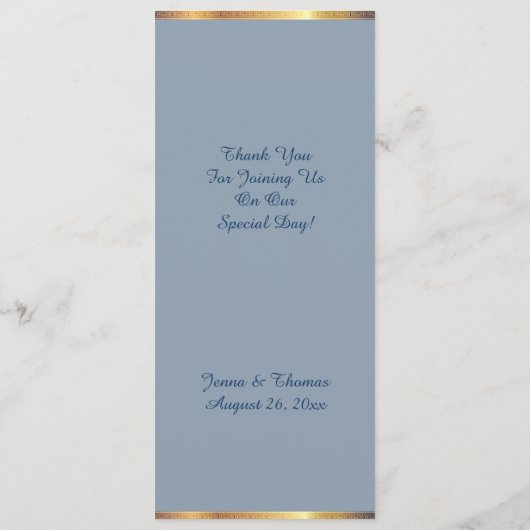 Zuidelijke Charm, bruiloft Menu (Achterkant)