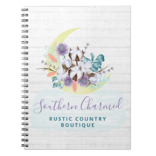 Zuidelijke Floral Cotton Moon & Rustic Wood Land Notitieboek