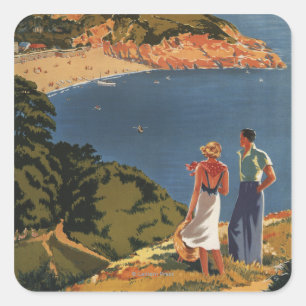 Zuidelijke/Grote Westerne Rail Couple op Cliff Vierkante Sticker