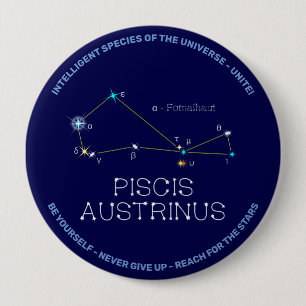 Zuidelijke Hemisphere Constellation Piscis Austrin Ronde Button 4,0 Cm