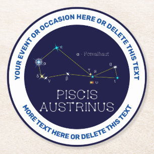 Zuidelijke Hemisphere Constellation Piscis Austrin Ronde Kartonnen Onderzetter