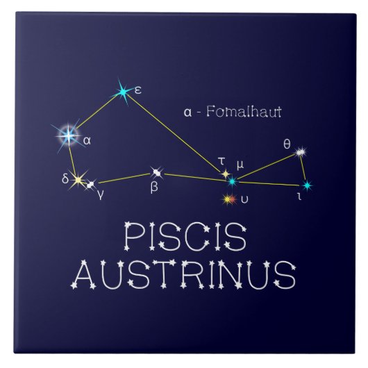 Zuidelijke Hemisphere Constellation Piscis Austrin Tegeltje (Voorkant)