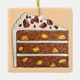 Zuidelijke Hummingbird Layer Cake Slice Dessert Keramisch Ornament