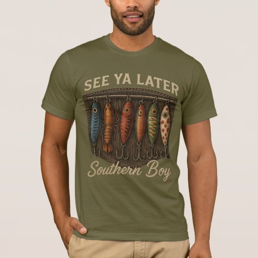 Zuidelijke Jongen Visserij Rustieke Jacht T-shirt (Voorkant)