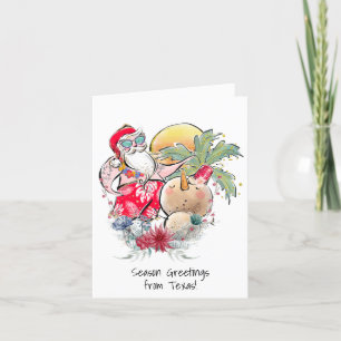 Zuidelijke Kerstmis   Heet Holly Jolly Santa Claus Feestdagen Kaart