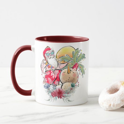 Zuidelijke Kerstmis | Heet Holly Jolly Santa Claus Mok (Met donut)