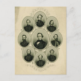 Zuidelijke leiders van de burgeroorlog briefkaart