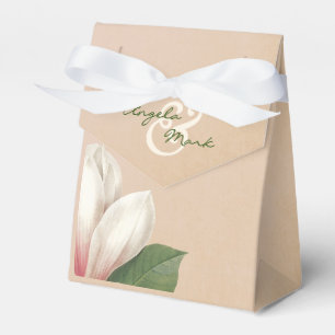 Zuidelijke Magnolia Bloem Bruiloft   Antiek blos Bedankdoosjes
