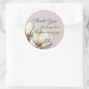 Zuidelijke Magnolia bruiloft dank u Ronde Sticker