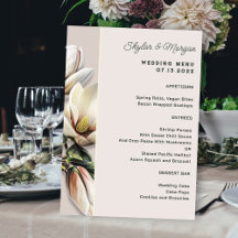 Zuidelijke Magnolia bruiloft Menu Sjabloon