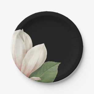 Zuidelijke Magnoliabloem Elegant zwart Papieren Bordje