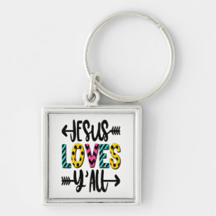 Zuidelijke Meisjes Cadeau Jezus Y'all Bijbel Chris Sleutelhanger