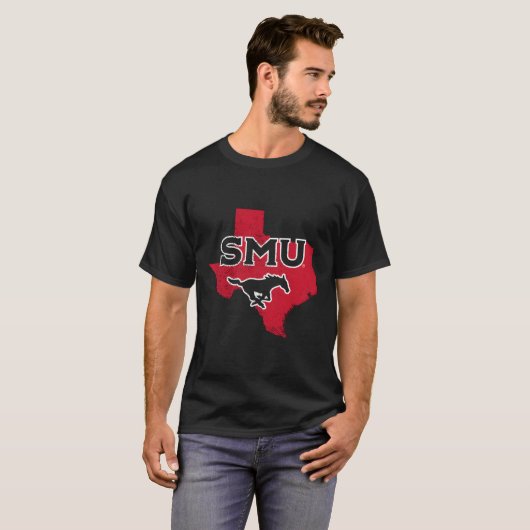 Zuidelijke methodist Smu Mustangs State Shape T-shirt (Voorkant volledig)