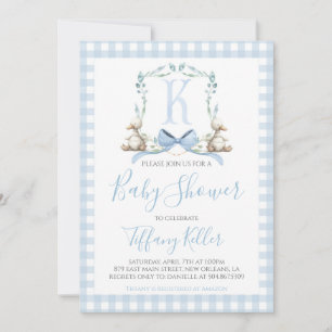 Zuidelijke Preppy Blauwe Eend Jongens Baby Shower Kaart