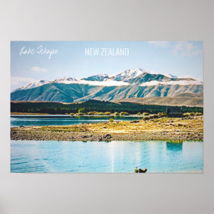 Zuidelijke reis van het meer van Tekapo Nieuw-Zeel Poster