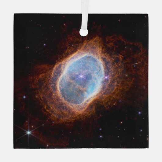 Zuidelijke Ring Nebula Space James Webb Telescope Glas Ornament (Achterkant)