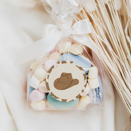 Zuidelijke Rodeo Neutral Cowboy Birthday Ronde Sticker