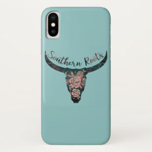 Zuidelijke Roots Country Longhorn Roze & Groen iPhone X Hoesje