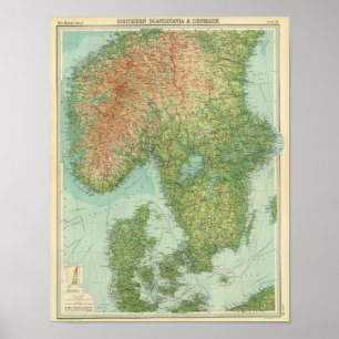 Zuidelijke Scandinavië en Denemarken Poster