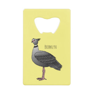 Zuidelijke schreeuwvogel cartoon illustratie kredietkaart flessenopener