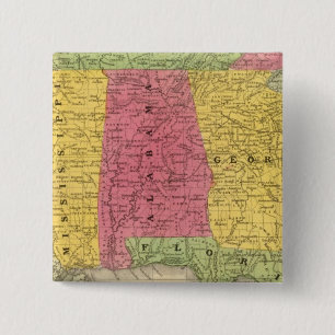 Zuidelijke Staten, Verenigde Staten van Amerika Vierkante Button 5,1 Cm