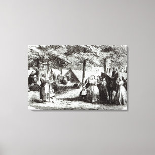 Zuidelijke vluchtelingen in de bossen canvas afdruk